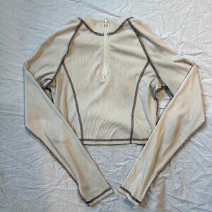 Cropped Reversed Seam Crop Long Sleeve Top